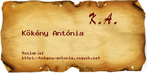 Kökény Antónia névjegykártya