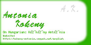 antonia kokeny business card
